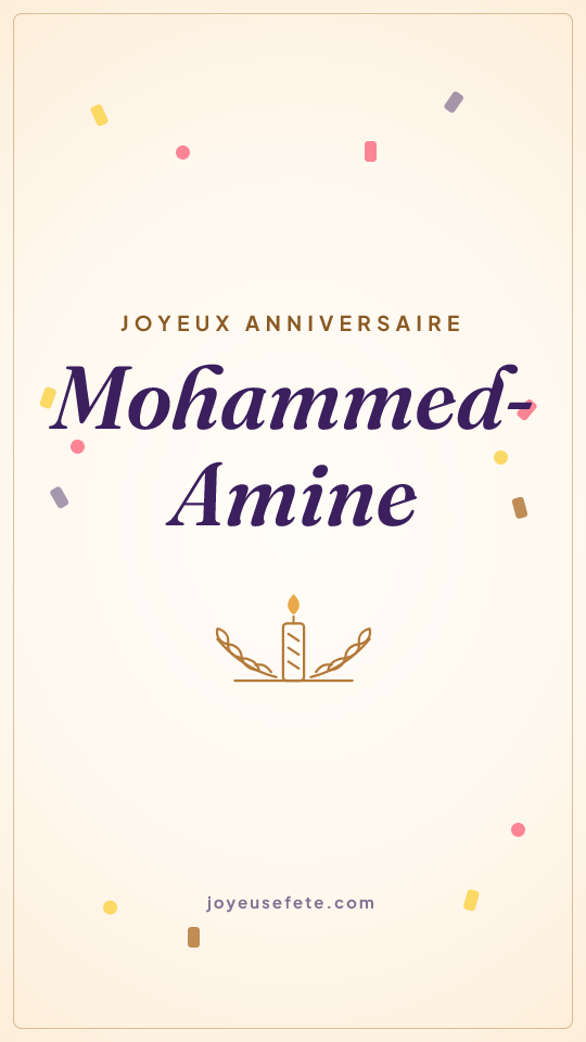 Image « Joyeux anniversaire Mohammed-Amine » au format story