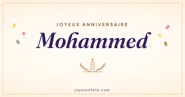 Image « Joyeux anniversaire Mohammed » au format large