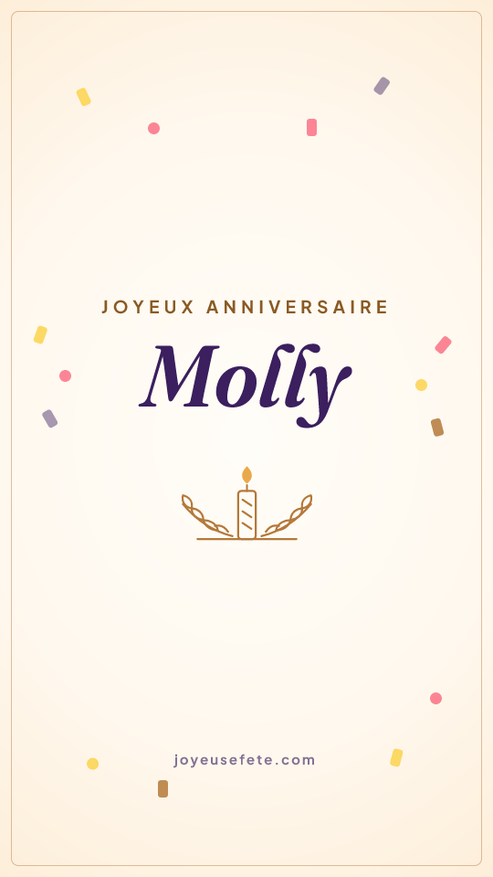 Image « Joyeux anniversaire Molly » au format story