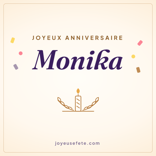 Image carrée « Joyeux anniversaire Monika » pour WhatsApp