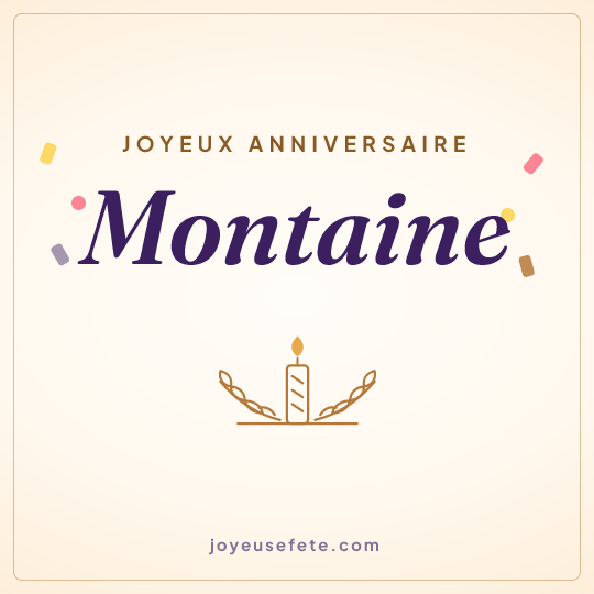 Image carrée « Joyeux anniversaire Montaine » pour WhatsApp