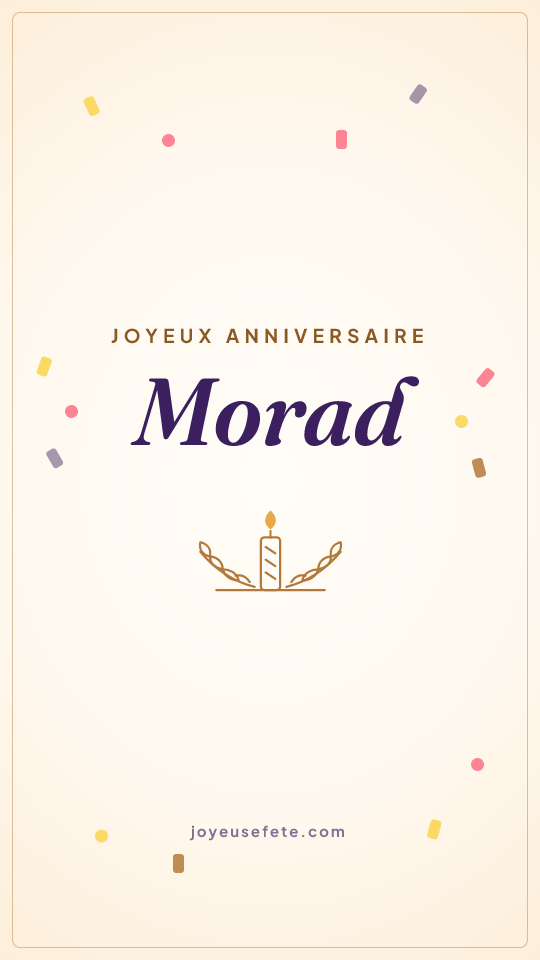 Image « Joyeux anniversaire Morad » au format story