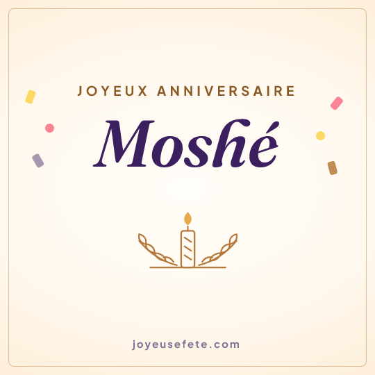 Image carrée « Joyeux anniversaire Moshé » pour WhatsApp