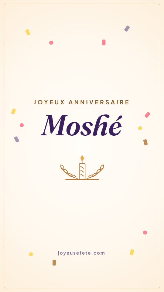 Image « Joyeux anniversaire Moshé » au format story