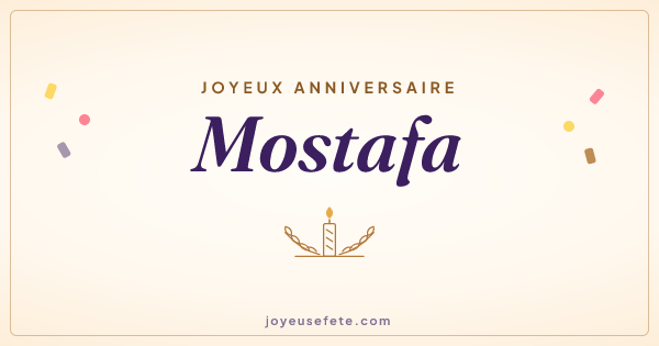 Image « Joyeux anniversaire Mostafa » au format large