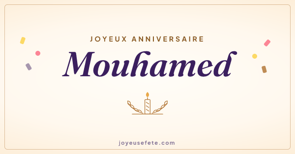 Image « Joyeux anniversaire Mouhamed » au format large