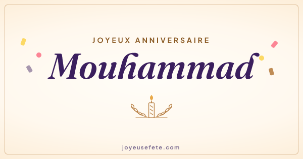 Image « Joyeux anniversaire Mouhammad » au format large