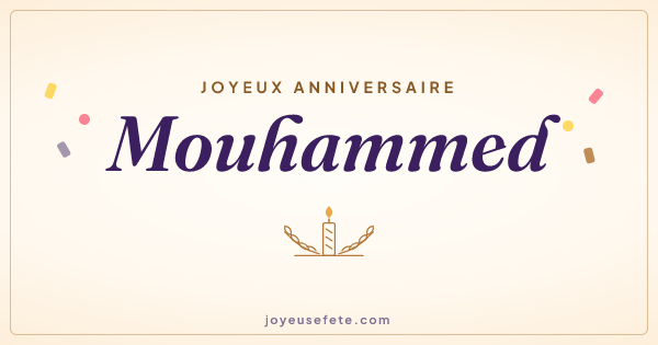 Image « Joyeux anniversaire Mouhammed » au format large