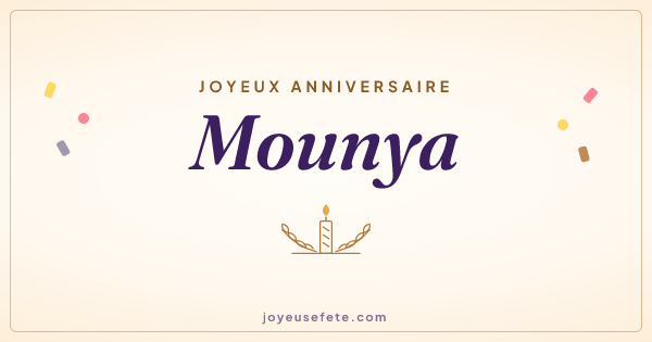 Image « Joyeux anniversaire Mounya » au format large