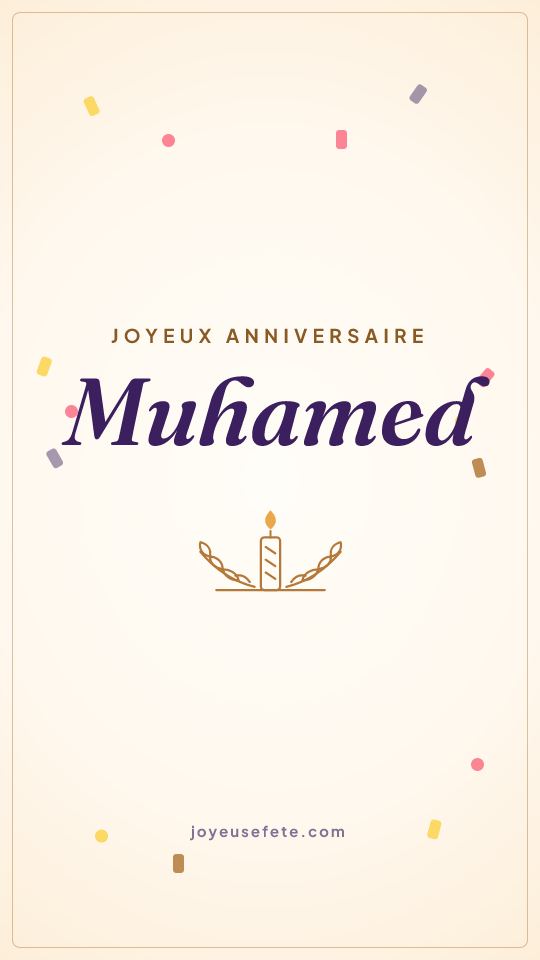 Image « Joyeux anniversaire Muhamed » au format story