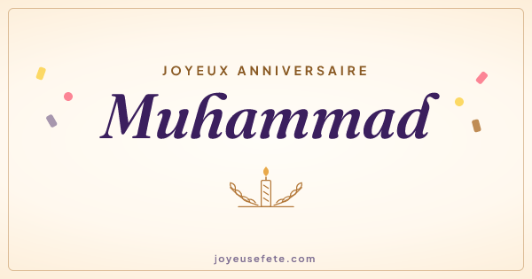 Image « Joyeux anniversaire Muhammad » au format large
