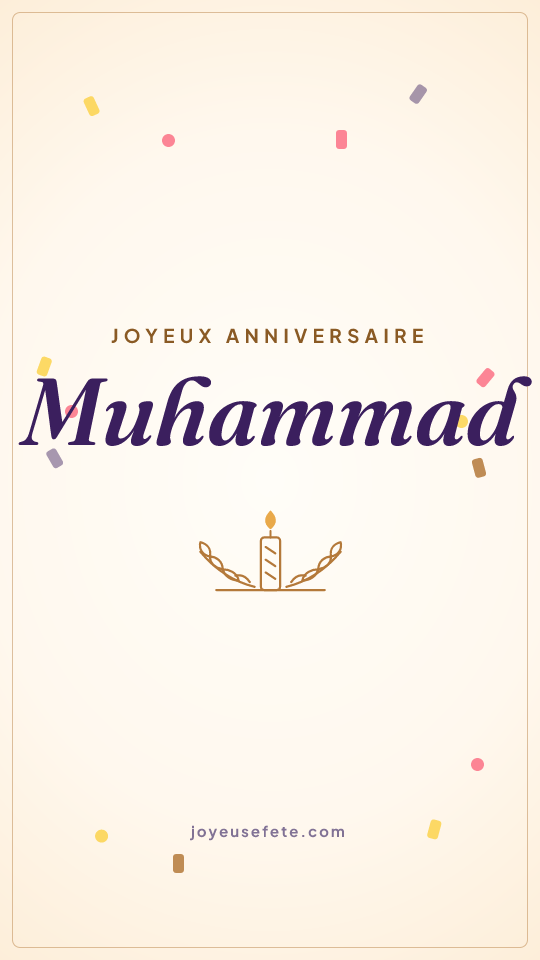 Image « Joyeux anniversaire Muhammad » au format story