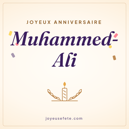 Image carrée « Joyeux anniversaire Muhammed-Ali » pour WhatsApp