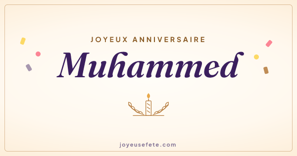 Image « Joyeux anniversaire Muhammed » au format large