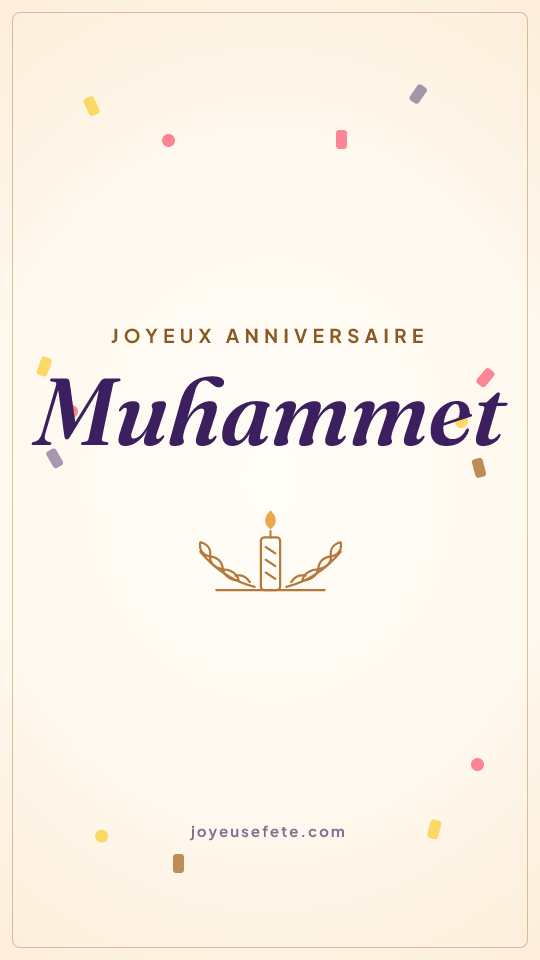 Image « Joyeux anniversaire Muhammet » au format story