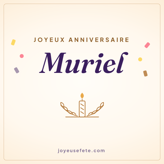 Image carrée « Joyeux anniversaire Muriel » pour WhatsApp
