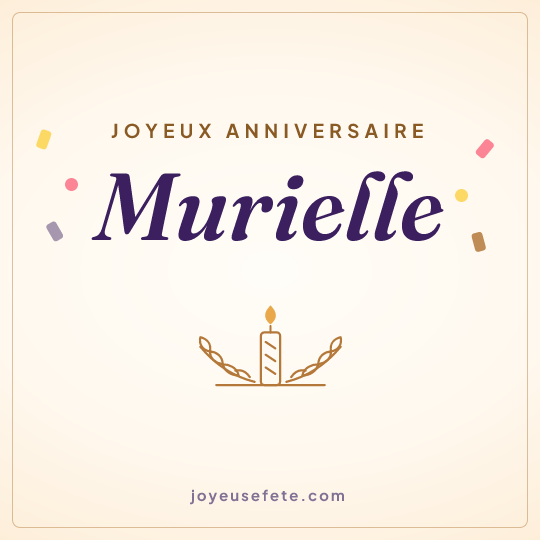 Image carrée « Joyeux anniversaire Murielle » pour WhatsApp