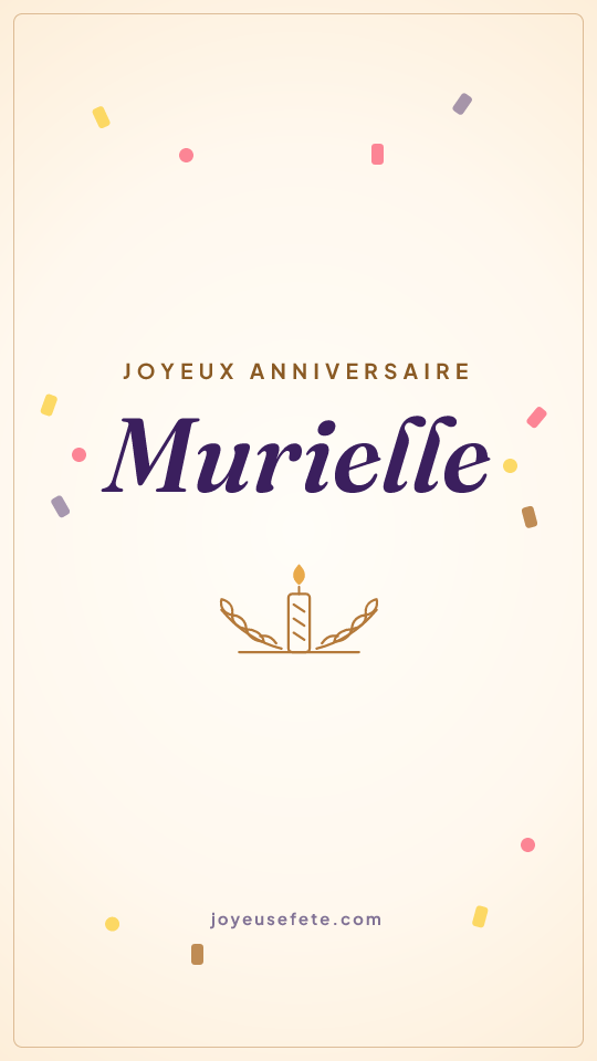 Image « Joyeux anniversaire Murielle » au format story