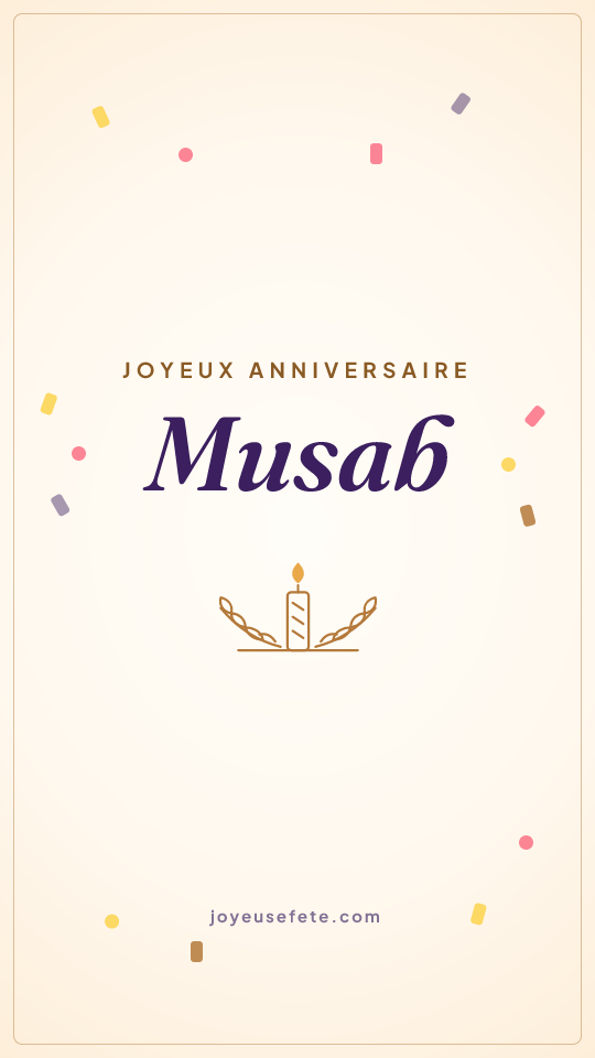 Image « Joyeux anniversaire Musab » au format story