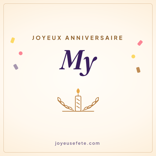 Image carrée « Joyeux anniversaire My » pour WhatsApp