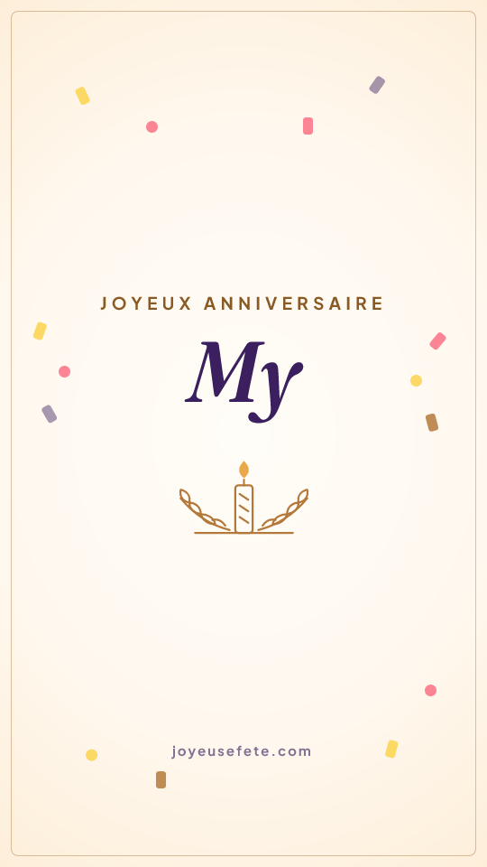 Image « Joyeux anniversaire My » au format story