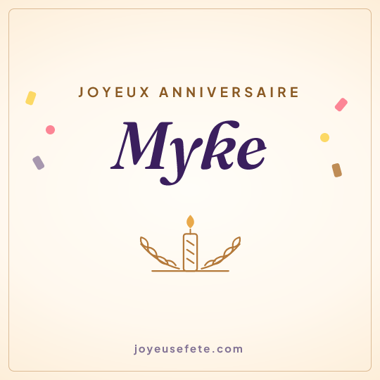 Image carrée « Joyeux anniversaire Myke » pour WhatsApp