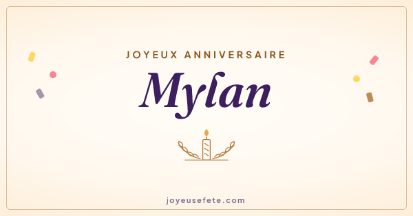 Image « Joyeux anniversaire Mylan » au format large