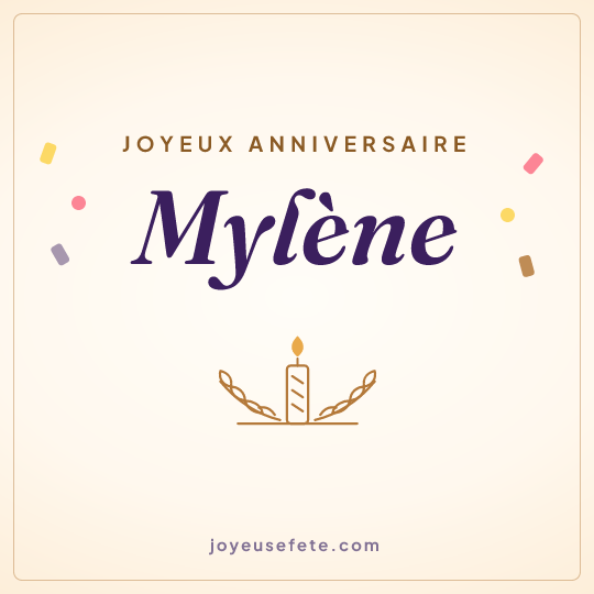 Image carrée « Joyeux anniversaire Mylène » pour WhatsApp
