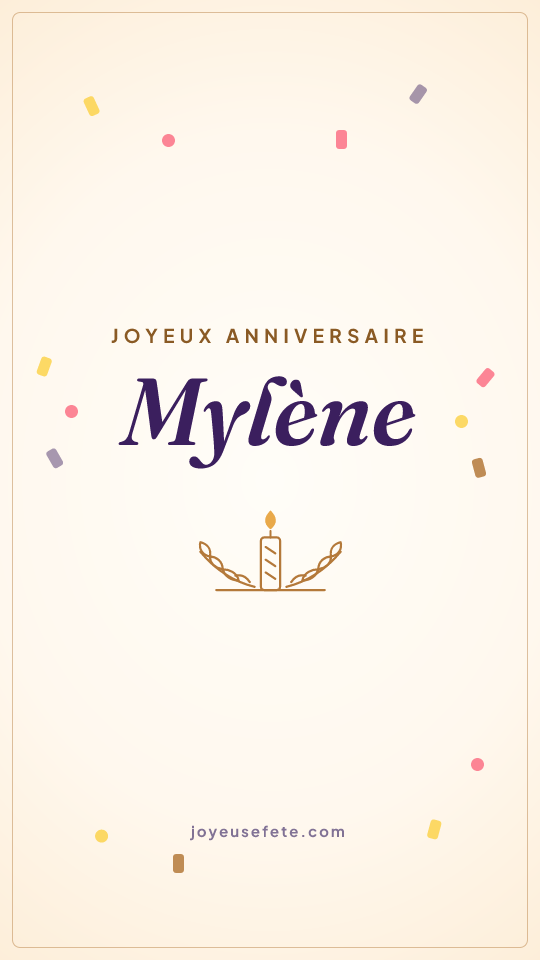 Image « Joyeux anniversaire Mylène » au format story