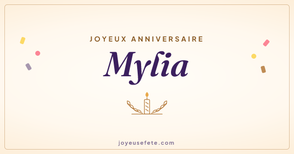 Image « Joyeux anniversaire Mylia » au format large