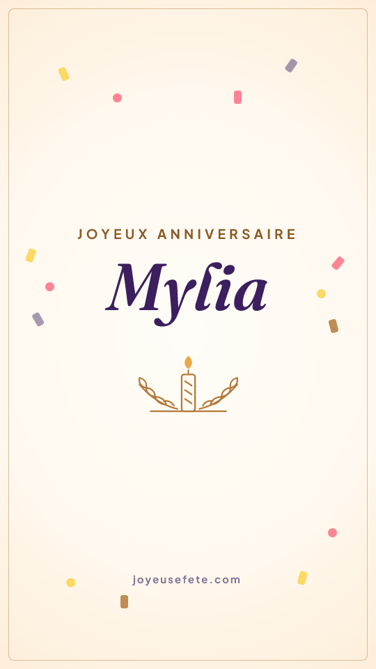 Image « Joyeux anniversaire Mylia » au format story