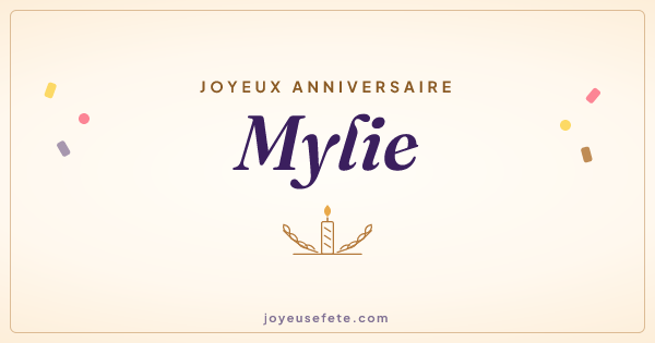 Image « Joyeux anniversaire Mylie » au format large
