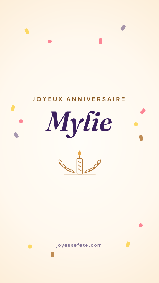 Image « Joyeux anniversaire Mylie » au format story