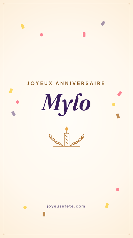 Image « Joyeux anniversaire Mylo » au format story