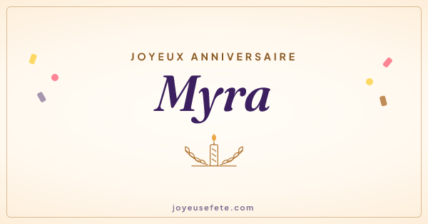Image « Joyeux anniversaire Myra » au format large