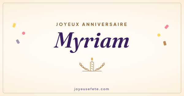 Image « Joyeux anniversaire Myriam » au format large