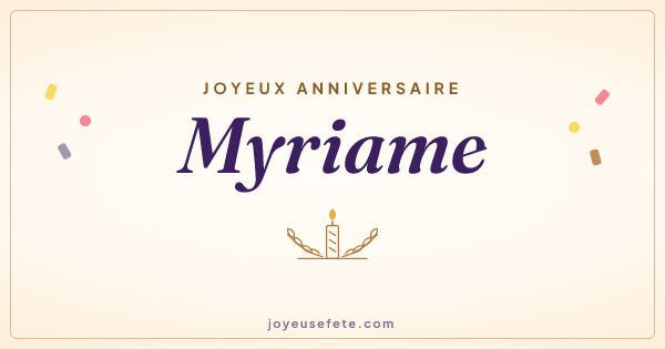 Image « Joyeux anniversaire Myriame » au format large