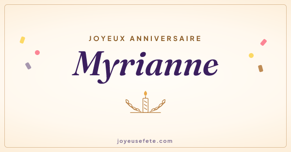 Image « Joyeux anniversaire Myrianne » au format large