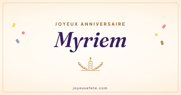 Image « Joyeux anniversaire Myriem » au format large