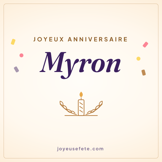 Image carrée « Joyeux anniversaire Myron » pour WhatsApp