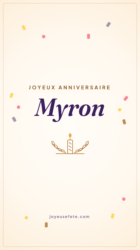 Image « Joyeux anniversaire Myron » au format story
