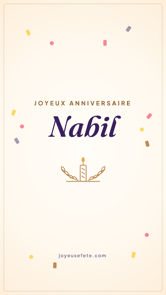 Image « Joyeux anniversaire Nabil » au format story