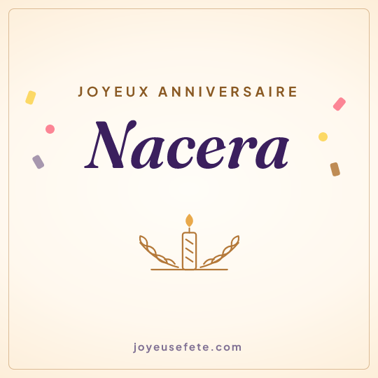 Image carrée « Joyeux anniversaire Nacera » pour WhatsApp