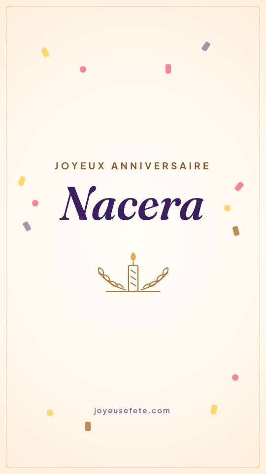Image « Joyeux anniversaire Nacera » au format story