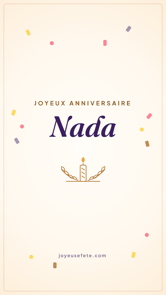 Image « Joyeux anniversaire Nada » au format story