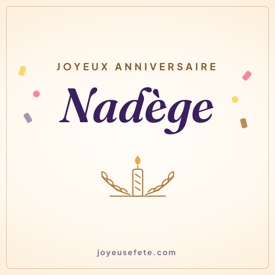 Image carrée « Joyeux anniversaire Nadège » pour WhatsApp