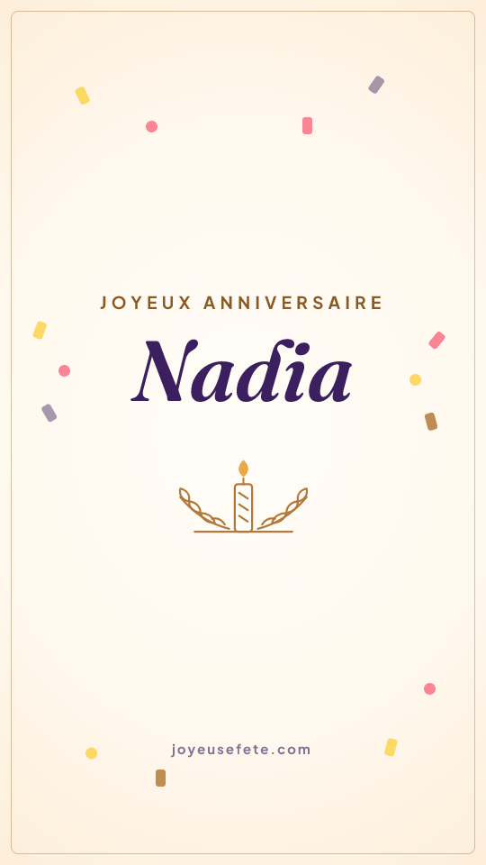 Image « Joyeux anniversaire Nadia » au format story