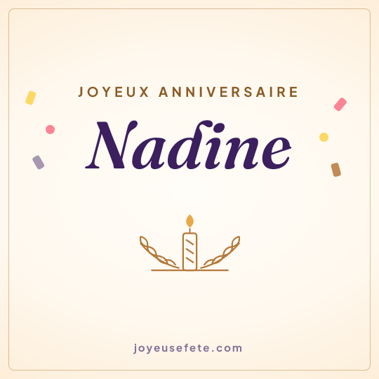 Image carrée « Joyeux anniversaire Nadine » pour WhatsApp