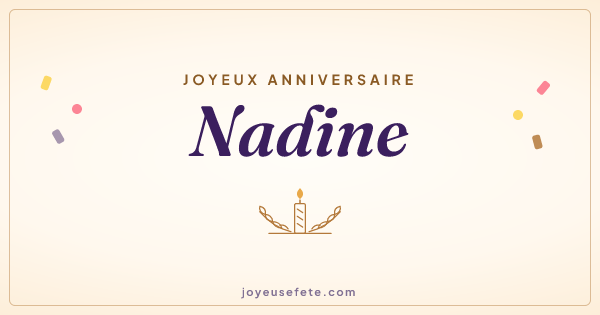 Image « Joyeux anniversaire Nadine » au format large