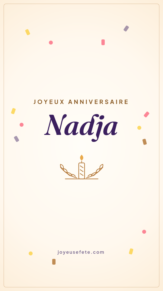 Image « Joyeux anniversaire Nadja » au format story